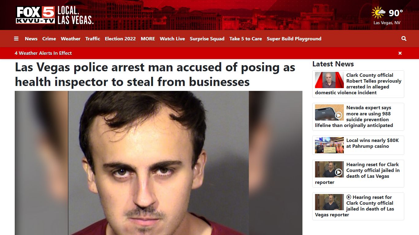 Las Vegas police arrest man accused of posing as health inspector to ...